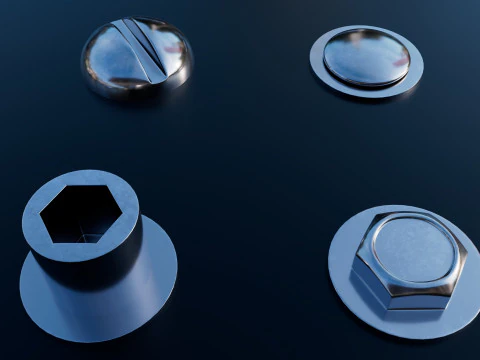 Screws chromium 3D Model