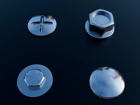Screws chromium 3D Model