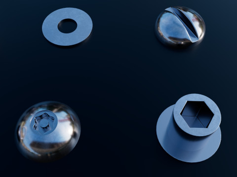 Screws chromium 3D 모델