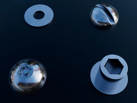 Screws chromium 3D Model