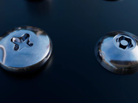 Screws chromium 3D Model