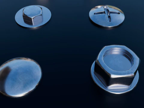 Screws chromium 3D Model