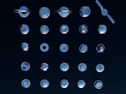 Screws chromium 3D 모델