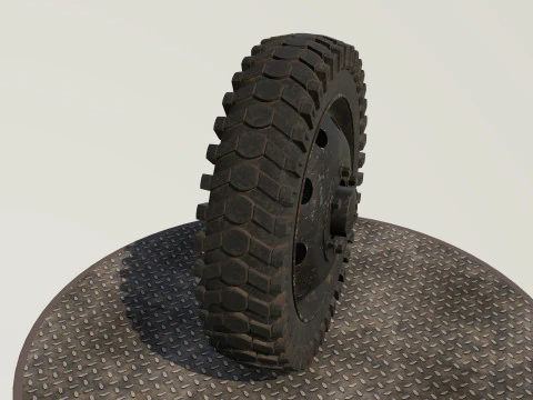 Tekerlek siyah eski 3D Model