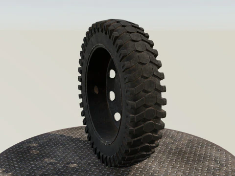 Tekerlek siyah eski 3D Model