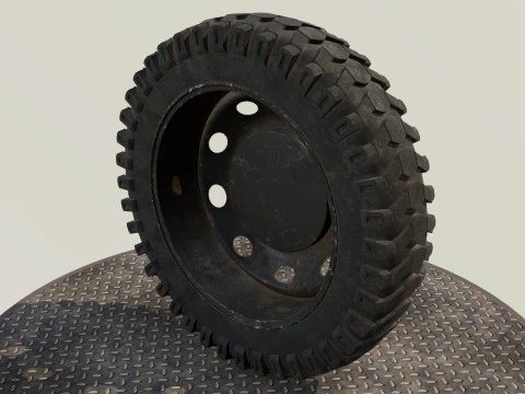 Tekerlek siyah eski 3D Model