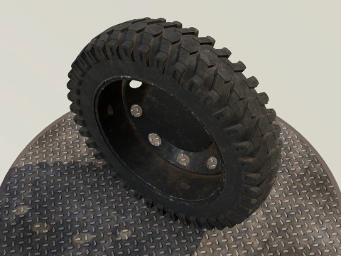 Tekerlek siyah eski 3D Model