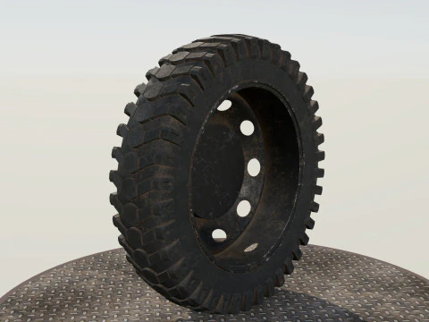 Tekerlek siyah eski 3D Model