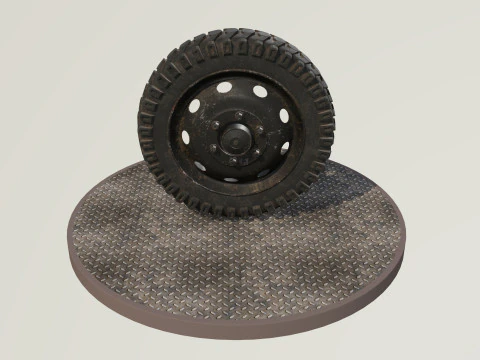 Tekerlek siyah eski 3D Model