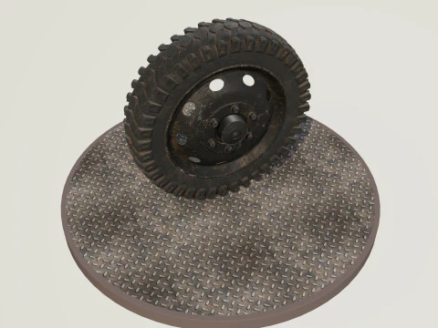 Tekerlek siyah eski 3D Model