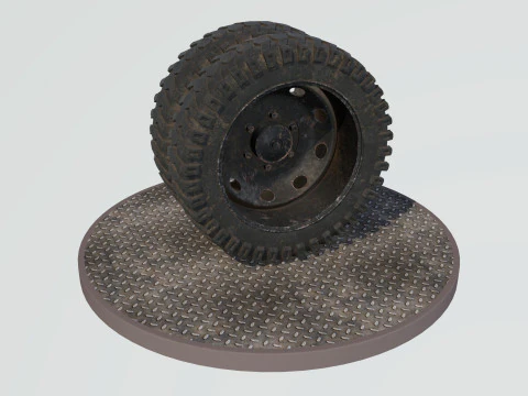 Double wheel black old 3D Model