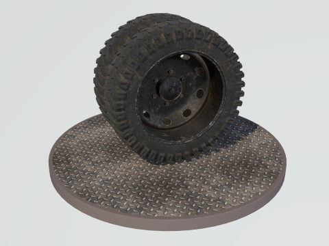 Double wheel black old Modello 3D
