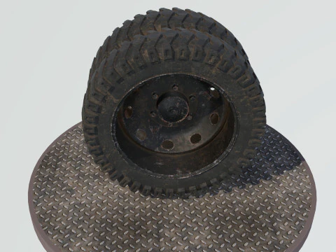 Double wheel black old 3D Model