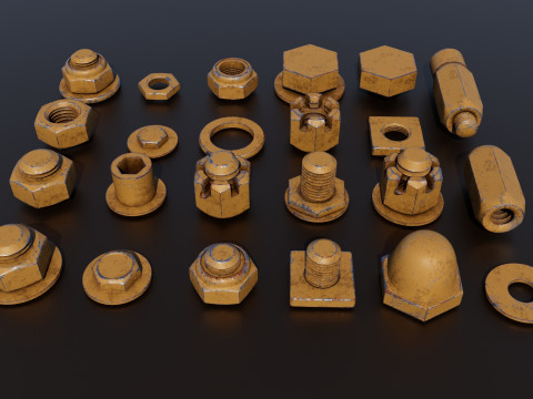 Threaded connections 3D Model