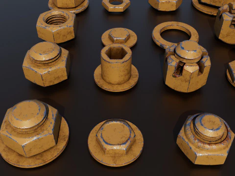 Threaded connections 3D Model