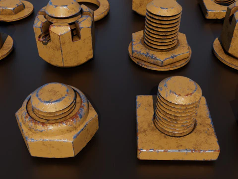 Threaded connections 3D Model