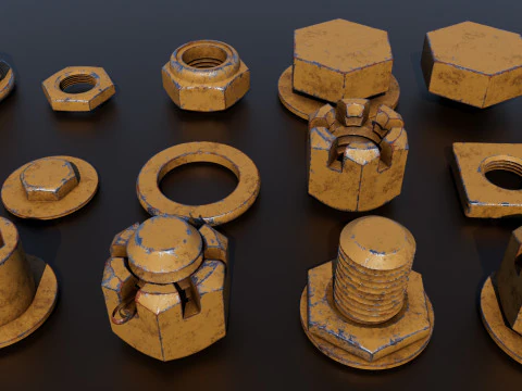 Threaded connections 3D Model