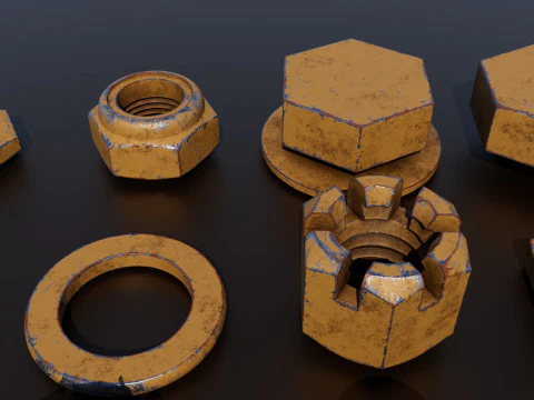 Threaded connections 3D Model