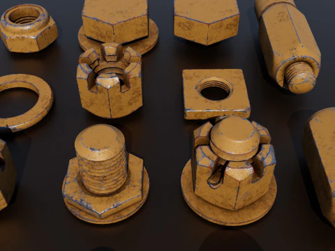Threaded connections 3D Model