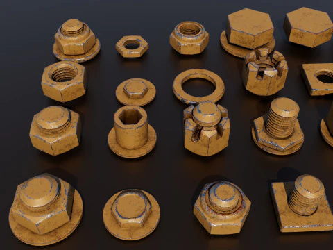 Threaded connections 3D Model