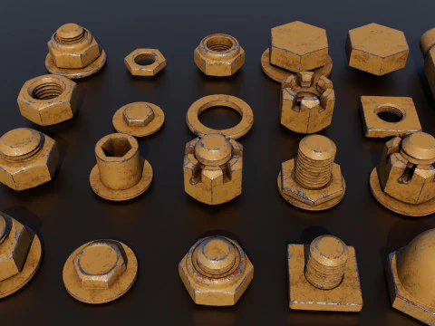 Threaded connections 3D Model
