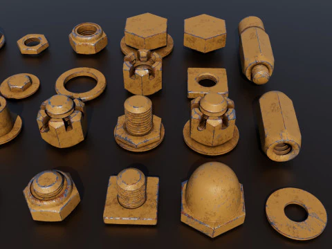 Threaded connections 3D Model