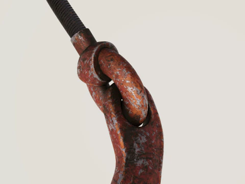 Kait dan kabel berwarna merah tua Model 3D