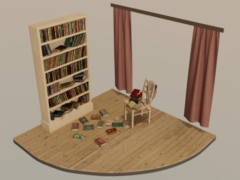 Bookshelf 3D मॉडल