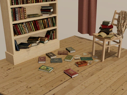 Bookshelf 3D Model