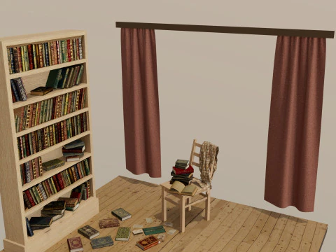 Bookshelf 3D Model