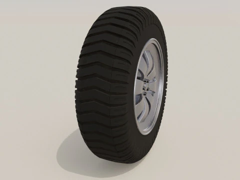 Koło białe stare Model 3D