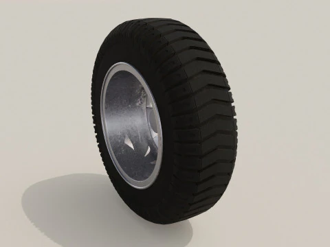 Koło białe stare Model 3D