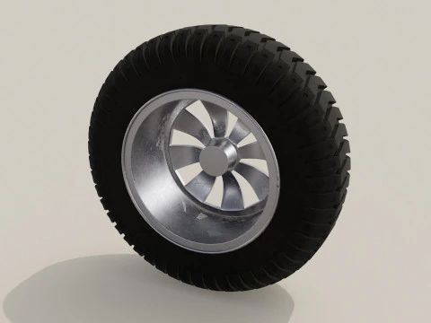 Koło białe stare Model 3D