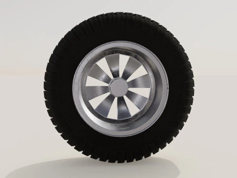Koło białe stare Model 3D
