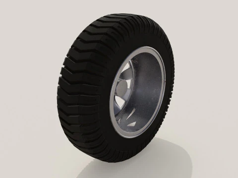 Koło białe stare Model 3D