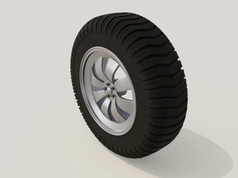 Koło białe stare Model 3D