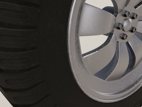 Wheel white old 3D Model