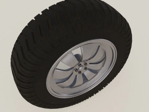 Koło białe stare Model 3D