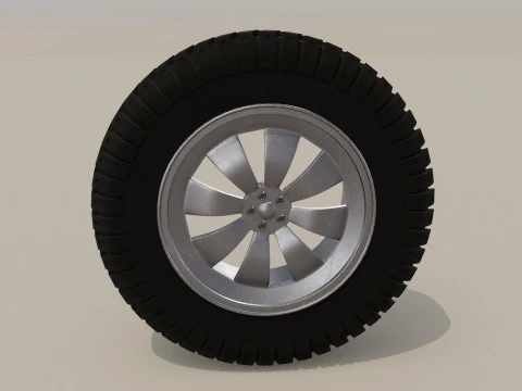 Koło białe stare Model 3D