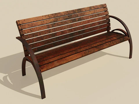 City bench old 3D Model
