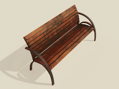 Banco de la ciudad viejo Modelo 3D