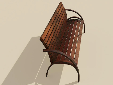 Banco de la ciudad viejo Modelo 3D