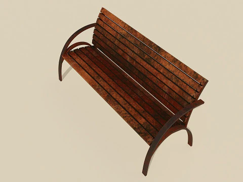 Banco de la ciudad viejo Modelo 3D