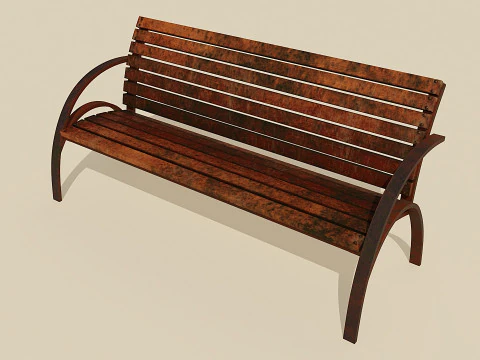 Banco de la ciudad viejo Modelo 3D