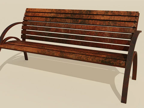 Banco de la ciudad viejo Modelo 3D