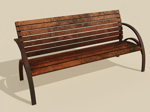 Banco de la ciudad viejo Modelo 3D