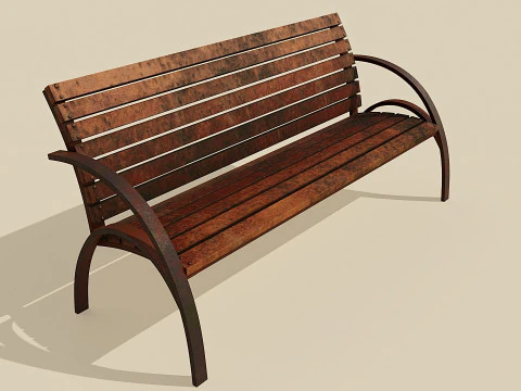 Banco de la ciudad viejo Modelo 3D