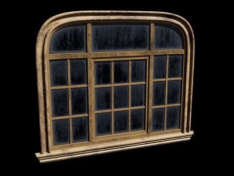 Finestra ovale vecchia Modello 3D