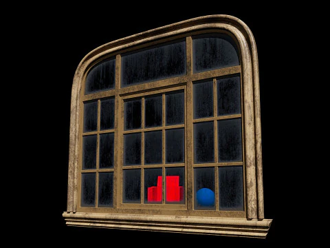 Finestra ovale vecchia Modello 3D