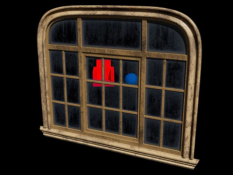 Finestra ovale vecchia Modello 3D